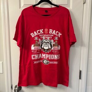 Red Georgia Bulldogs Champions T-Shirt (New)